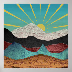 Poster Fantasia de Montanha ao Nascer do Sol