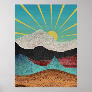 Poster Fantasia de Montanha ao Nascer do Sol