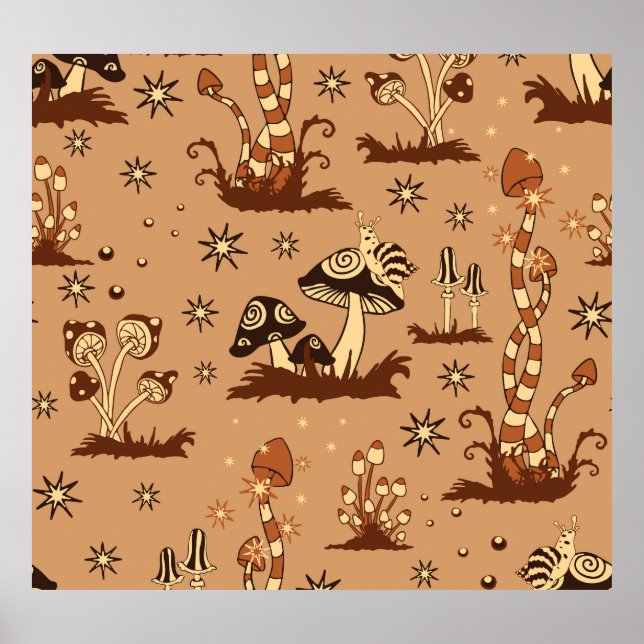 Poster Fantasia de mushroom, papel de parede da floresta  (Frente)