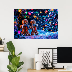 Poster Fantasia de neve com pão festivo
