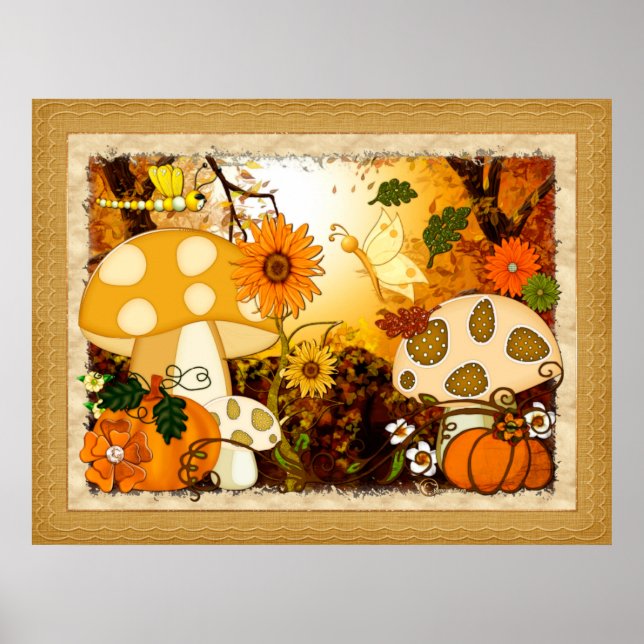 Poster Fantasia de outono de Mushroom (Frente)