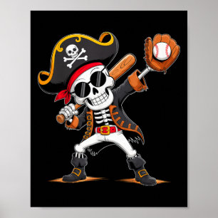 Poster Fantasia de Pirata Esqueleto de Halloween Jogador