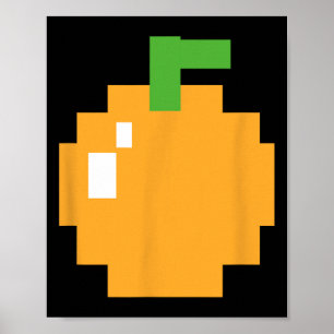 Poster Fantasia de Videogame Laranja Pixel dos Anos 80 Fá