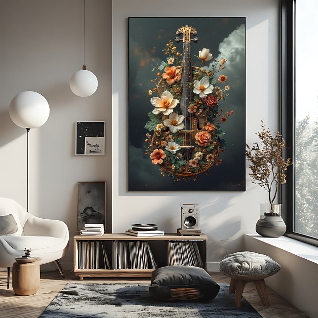 Poster Fantasia de Violoncelo Floral Encantada (Criador carregado)