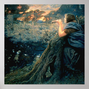 Poster “Fantasia do Crepúsculo” por Edward Robert Hughes
