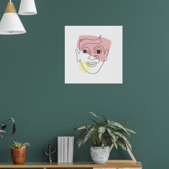 Poster Fantasia em Uma Linha – Retrato Abstrato (Sala de Estar 1)