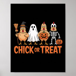 Poster Fantasia engraçada de galinha de Halloween Chick O