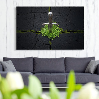 Poster Fantasia Espada Medieval Green Clover Nature Rebor