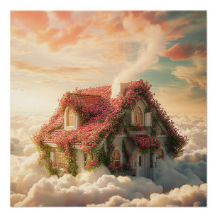 Pôster Fantasia Floral Surreal da Natureza Misteriosa