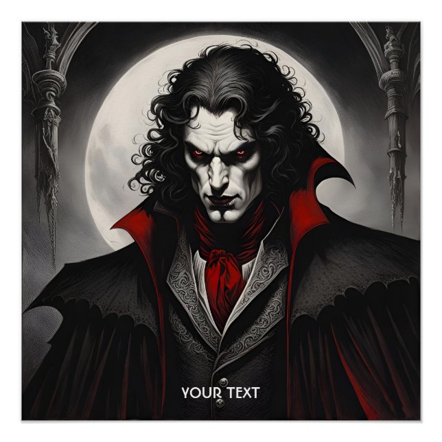 Pôster Fantasia Gótica Branca Negra Fresca (Frente)