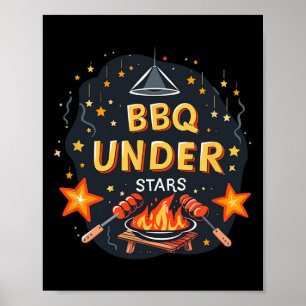 Poster Fantasia Legal de Churrasco Sob as Estrelas Para M