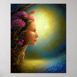 Poster Fantasia mágica encara o sol paisagem fantástica