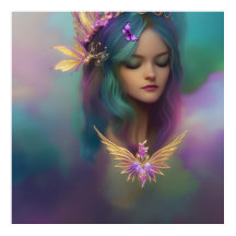 Fantasia Menina Fada Doce roxa Verde-azulado rosa