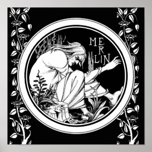 Poster Fantasia Merlin Art Nouveau