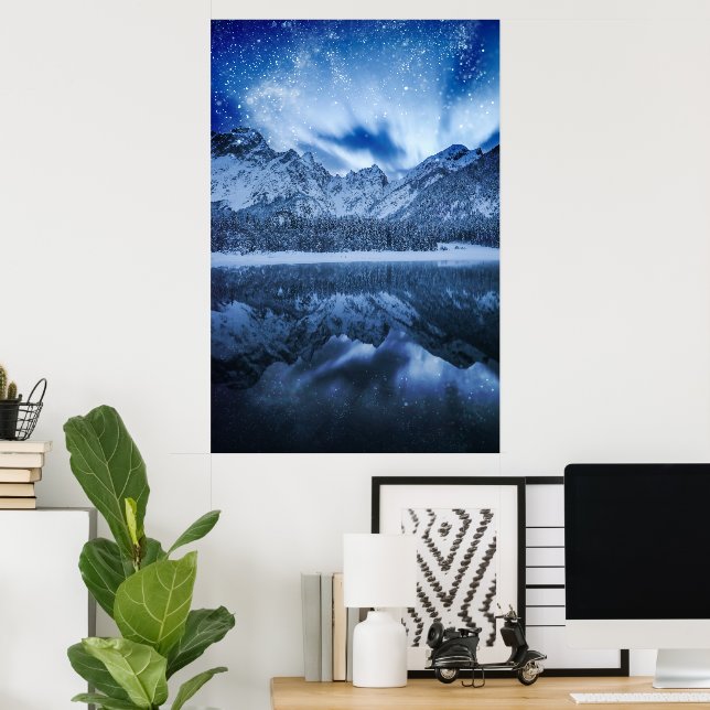 Poster Fantasia no lago da montanha (Escritório em casa)