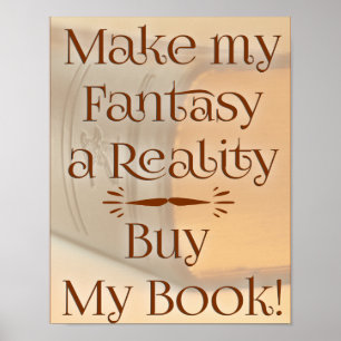 Poster Fantasia para a Realidade Slogan de Autor Épico e 