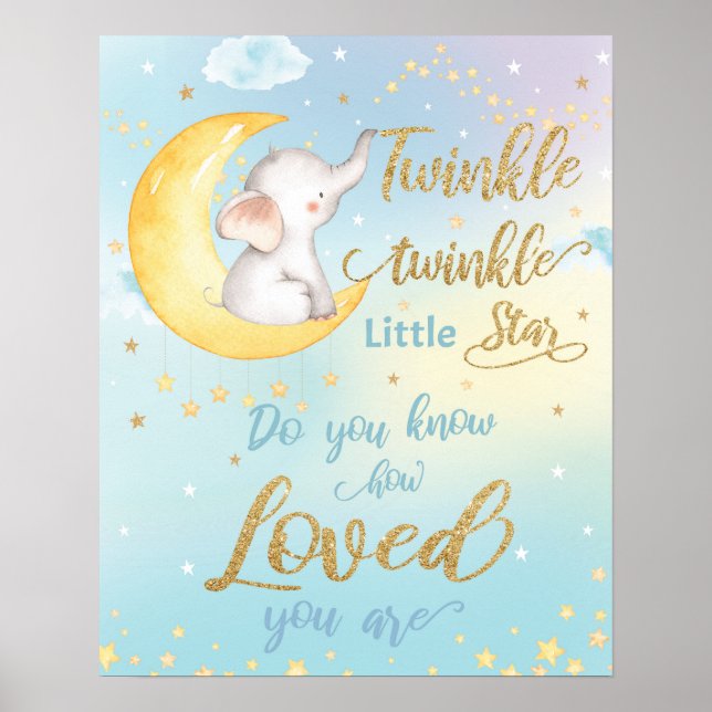 Poster Fantasia Parede Berçário Twinkle Twinkle Little St (Frente)