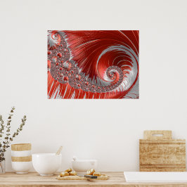 Poster Fantasia Psicodélica Espiral Vermelha Espiral Verm