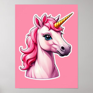 Poster Fantasia Rosa Unicorn
