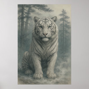 Poster Fantasia Tigre Branco – Série Aura Mística ManJi