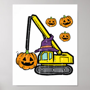 Poster Fantasias de Caminhão de Construção de Guindaste d