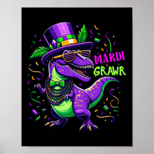 Poster Fantasias de dinossauro T-rex Mardi Grawr para cri
