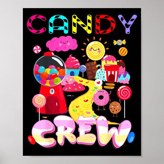 Poster Fantasias de Doces para Mulheres Equipe de Doces T (Frente)