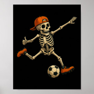 Poster Fantasias de Futebol Esqueleto de Halloween para H