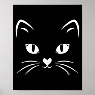 Poster Fantasias de Gato Preto com Rosto de Gato para o D