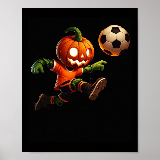 Poster Fantasias de Halloween de Futebol com Rosto de Abó (Frente)