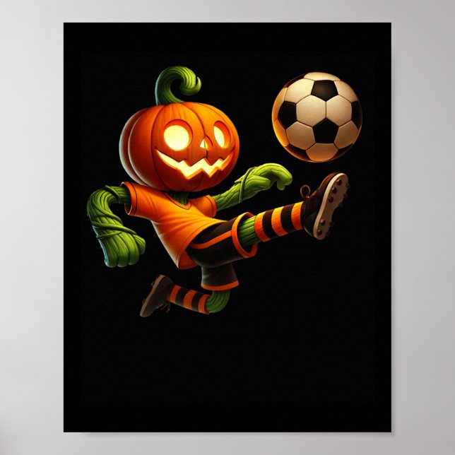 Poster Fantasias de Halloween de Futebol com Rosto de Abó (Frente)
