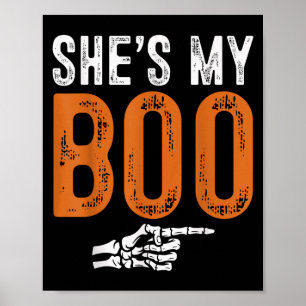 Poster Fantasias de Halloween Ela é Meu Boo Casal Combina