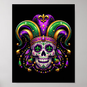 Poster Fantasias de Mardi Gras Caveira Açucar Outfit Home