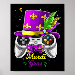 Poster Fantasias de Máscara de Bobo do Controlador de Jog