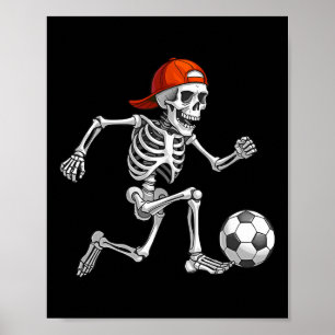 Poster Fantasias engraçadas de futebol de esqueleto para