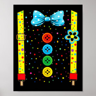 Poster Fantasias engraçadas de palhaço feminino para carn