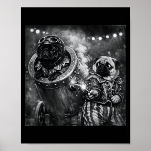 Poster Fantasias engraçadas de Pug para meninos e meninas