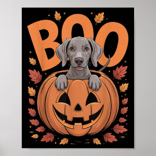 Poster Fantasias Weim em Abóbora Halloween Weimaraner
