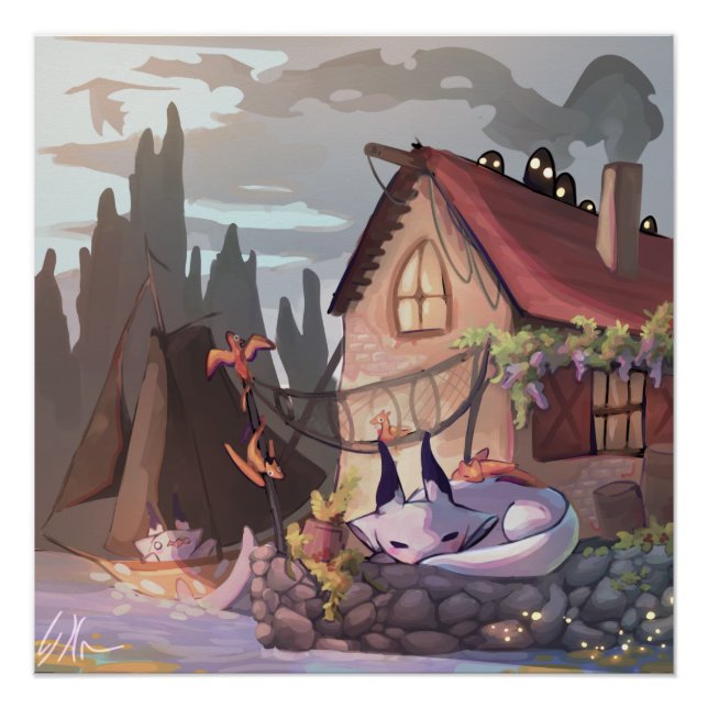 Pôster Fantasie, fantasy dragon  (Frente)