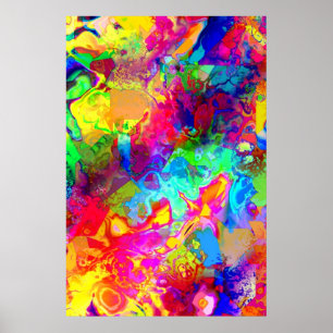 Poster Fantasma abstrato colorido fofo