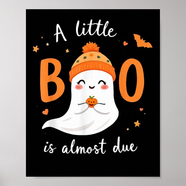 Poster Fantasma Adorável De Halloween Um Pequeno Boo É Qu (Frente)