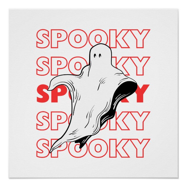 Pôster Fantasma Assustador de Halloween (Frente)