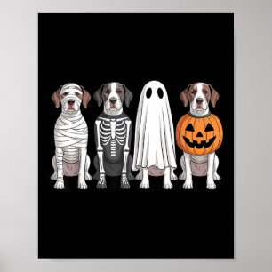 Poster Fantasma Assustador Inglês Pointer Abóbora Cachorr