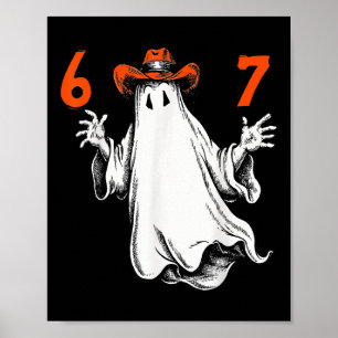 Poster Fantasma Assustador Número 67 Halloween Assombrado