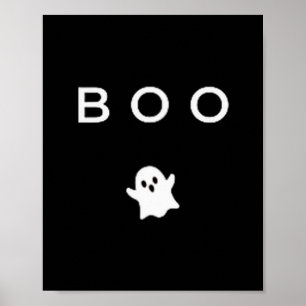 Poster Fantasma Boo Halloween Sutil Mínimo Outono Diverti