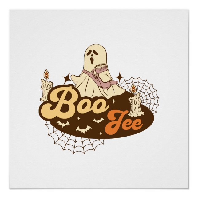Pôster Fantasma Boo-Jee Halloween engraçado (Frente)