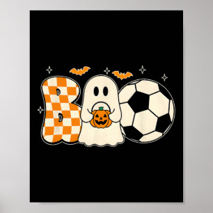 Poster Fantasma Boo Jogando Futebol Halloween Jogadores T
