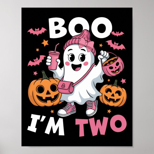 Poster Fantasma Boo, sou duas crianças segundos aniversár (Frente)