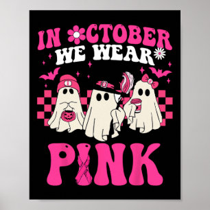 Poster Fantasma Cute do Guerreiro do Cancer de Mama Rosa