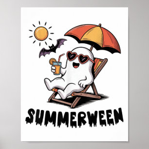 Poster Fantasma Cute Spooky Com Vibas De Verão